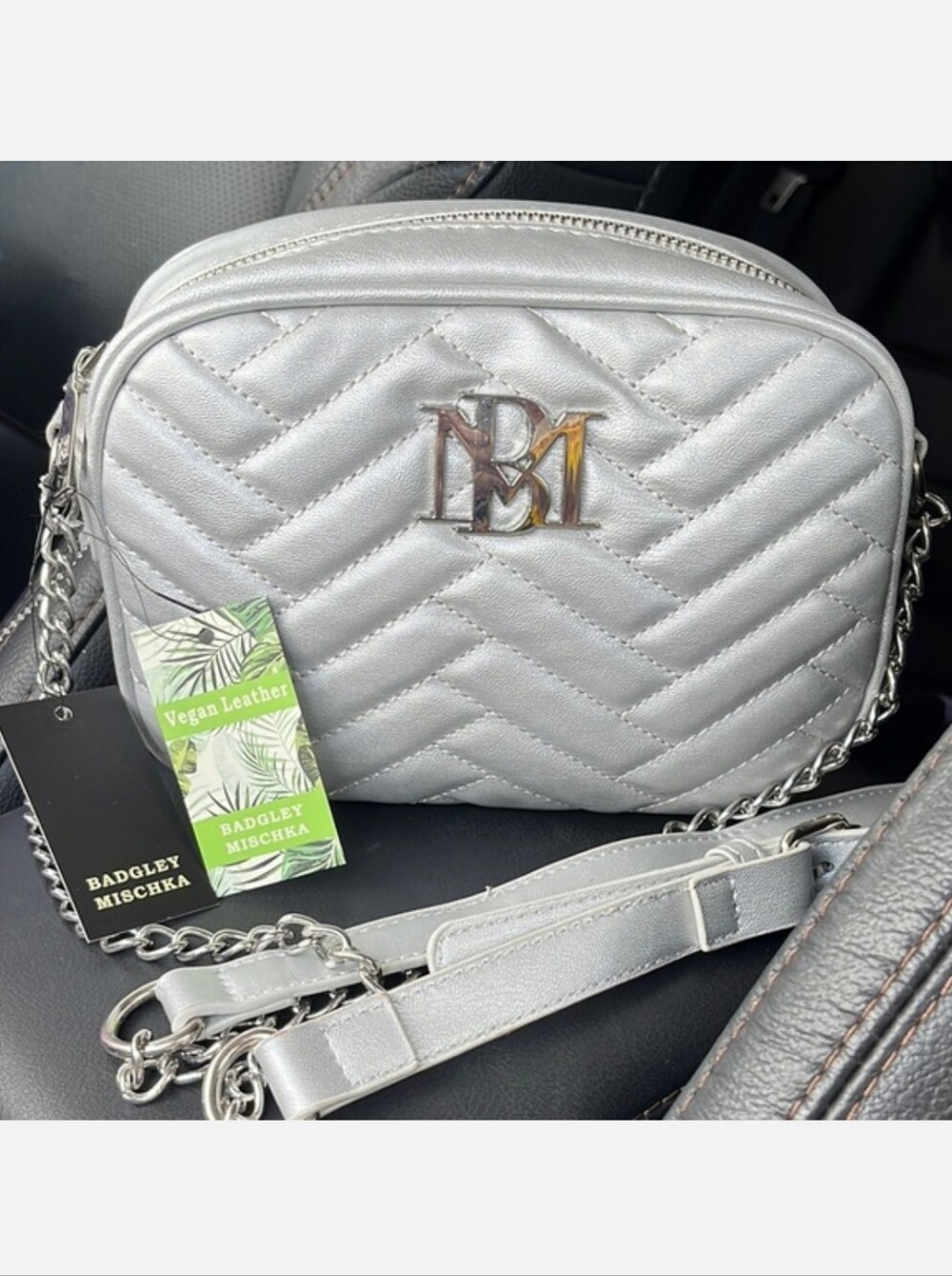 Badgley Mischka Silver Shoulder Bag NWT